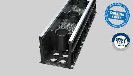 Caniveau d'infiltration D-Rainclean ouvert